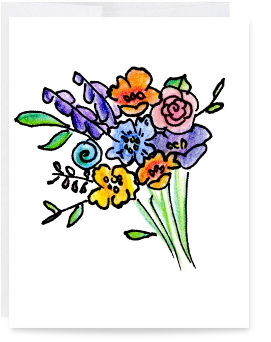 Flower Bouquet Blank Card