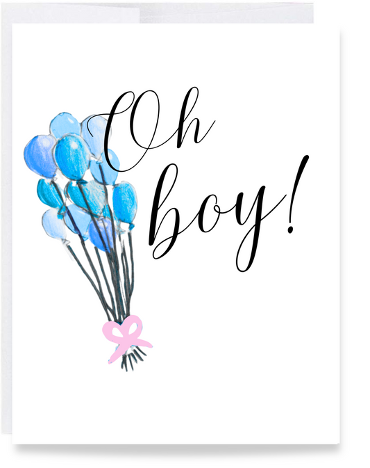 Boy Balloon Baby Shower Card