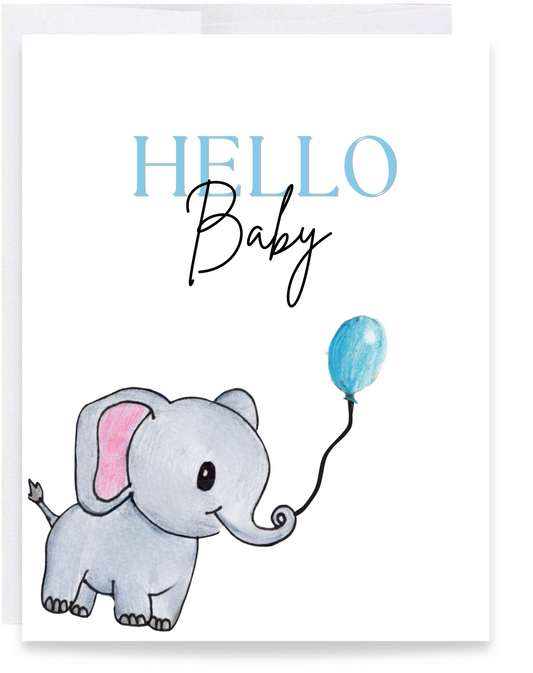 Boy Elephant Baby Shower Card