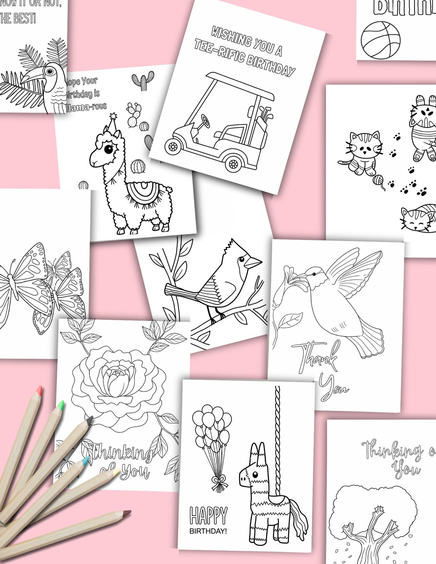 Variety Pack Kids Coloring Cards