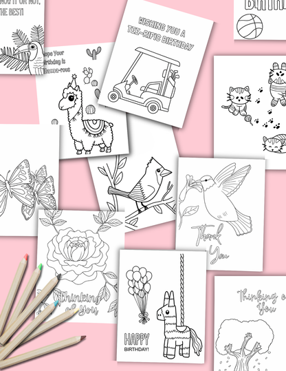 Variety Pack Kids Coloring Cards