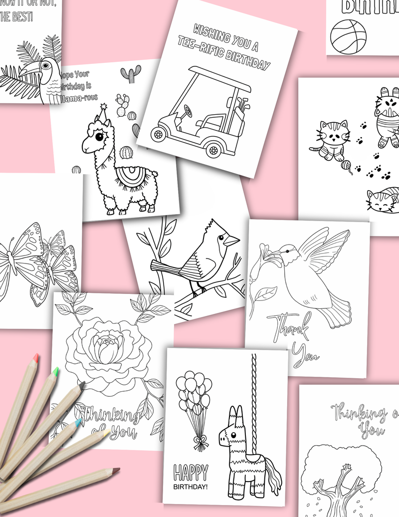 Variety Pack Kids Coloring Cards