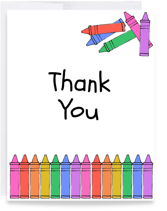 Crayon Teacher Thank You Card