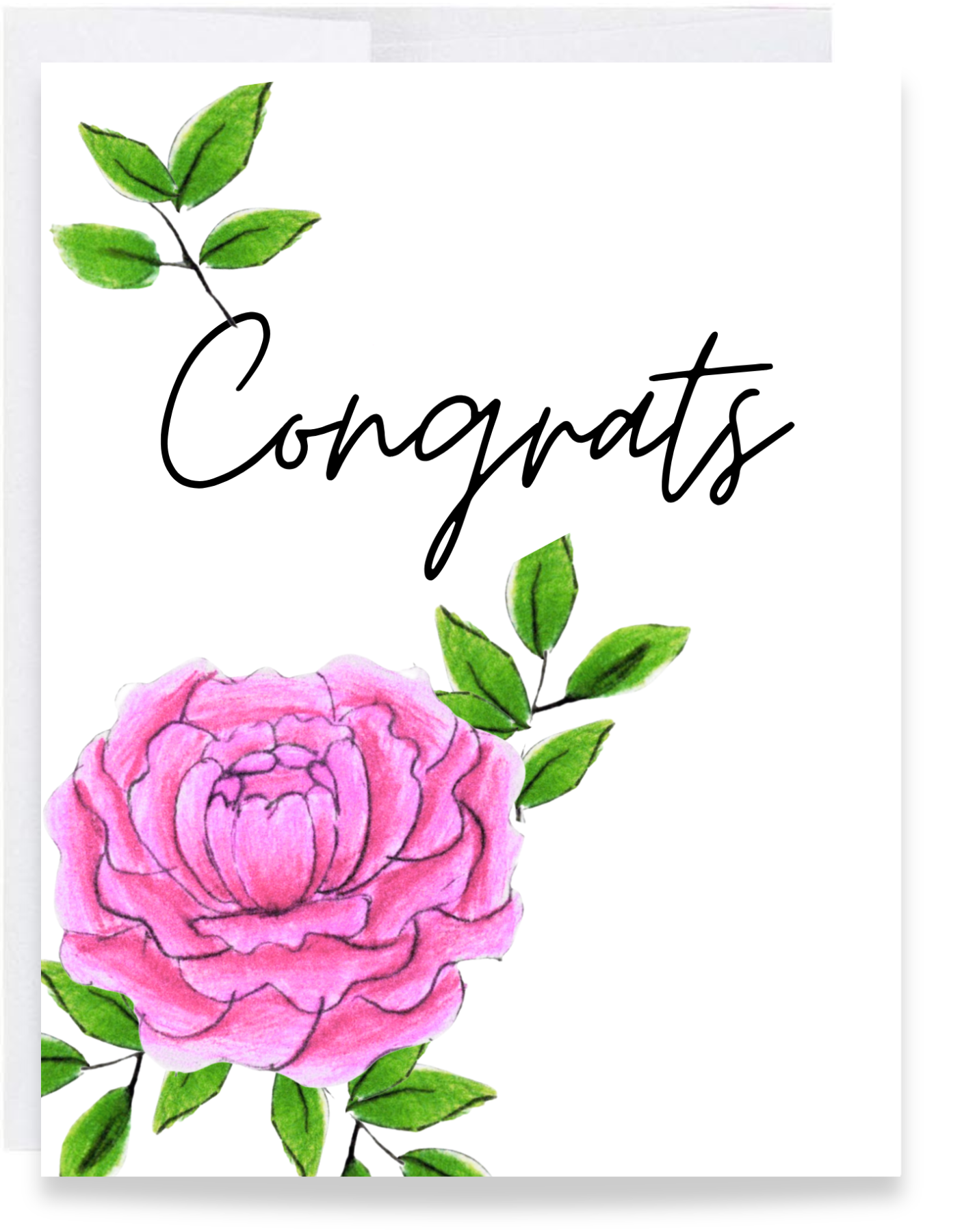 Peony Wedding Card