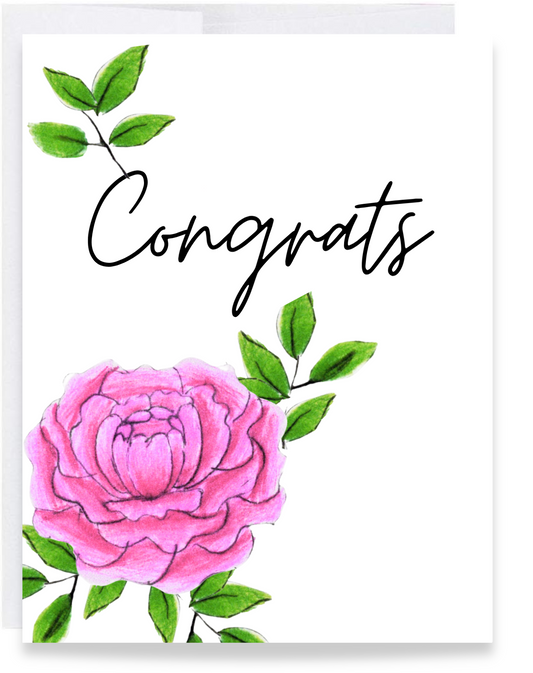 Peony Wedding Card